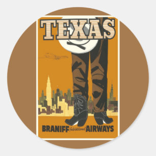 Adesivo Texas - arte do poster das viagens vintage
