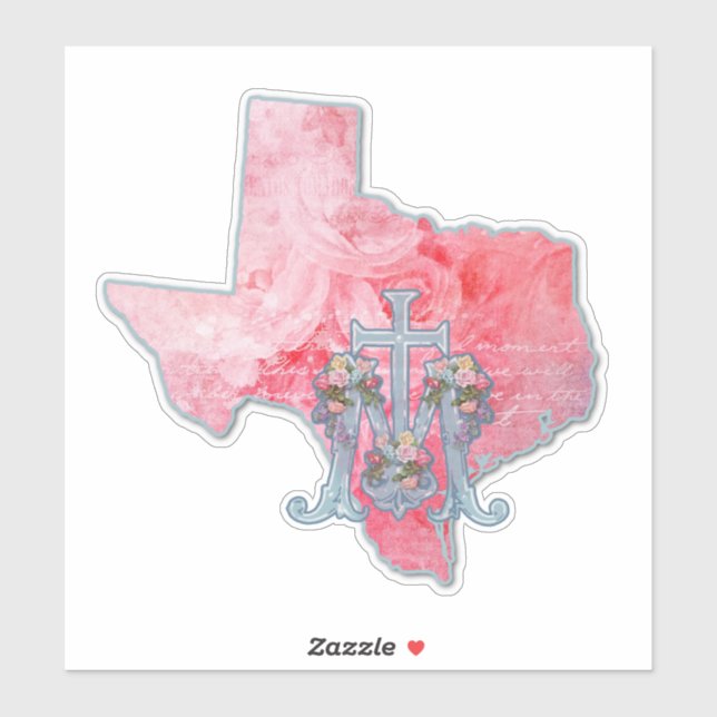 ADESIVO TEXAS BLESSED VIRGIN MARY RELIGIOUS MARIAN CROSS (Folha)