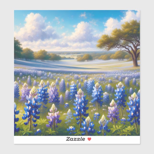 Adesivo Texas Bluebonnet Meadow Landscape (Folha)