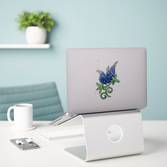 Adesivo Texas Bluebonnet Texan Love Flower (Laptop na mesa)