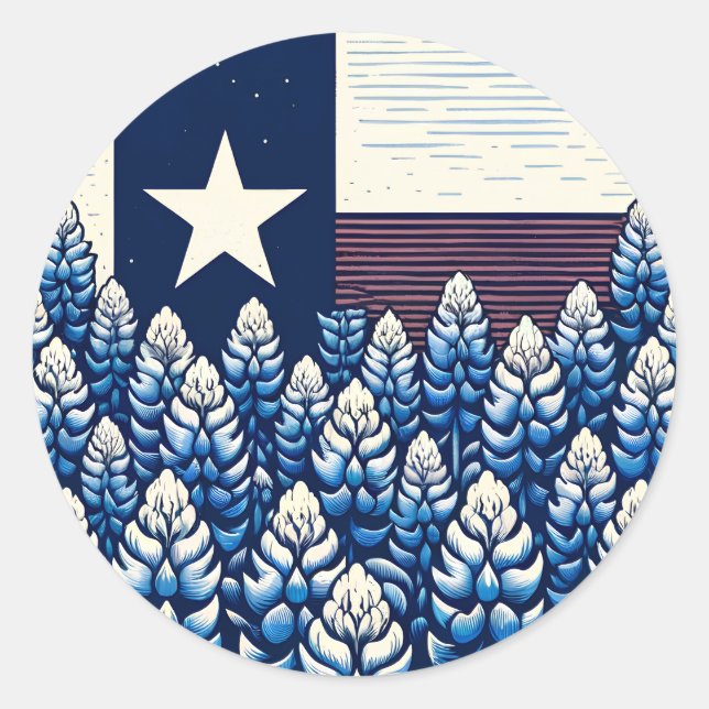 Adesivo Texas Bluebonnets State Flag Pride Texan (Frente)
