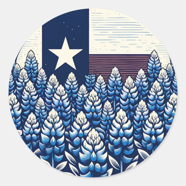 Adesivo Texas Bluebonnets State Flag Pride Texan (Frente)