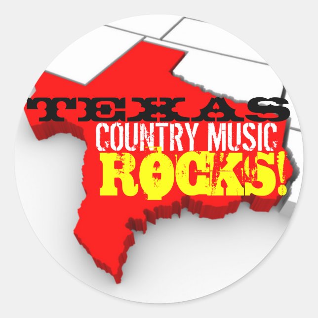 Adesivo Texas Country Music Rocks Stickers (Frente)