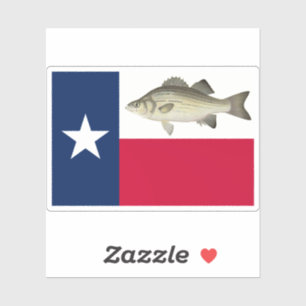 Adesivo Texas Flag White Bass