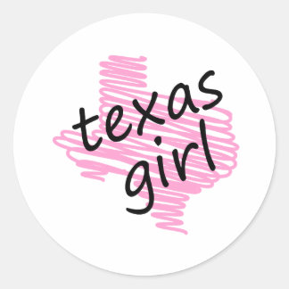 Adesivo Texas Girl com mapa do Texas rabiscado