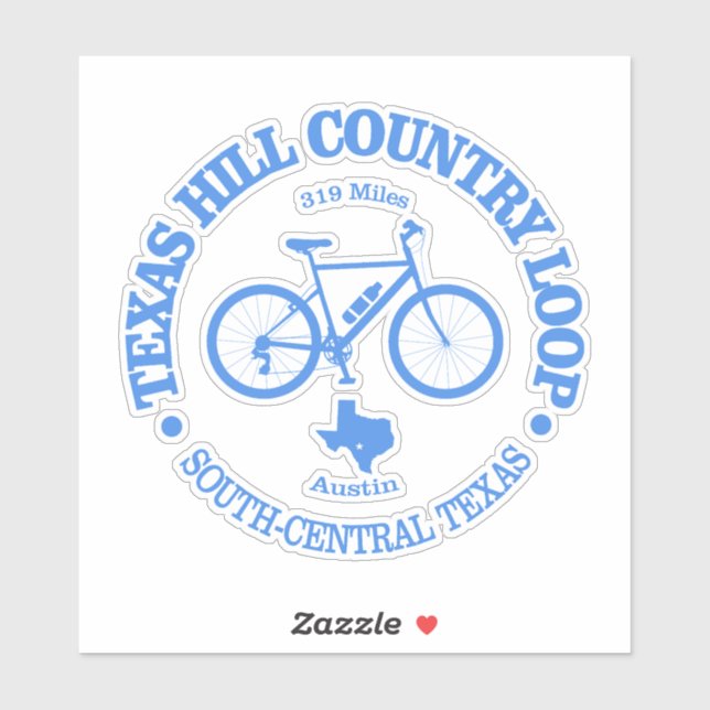 Adesivo Texas Hill Country (ciclismo) (Folha)