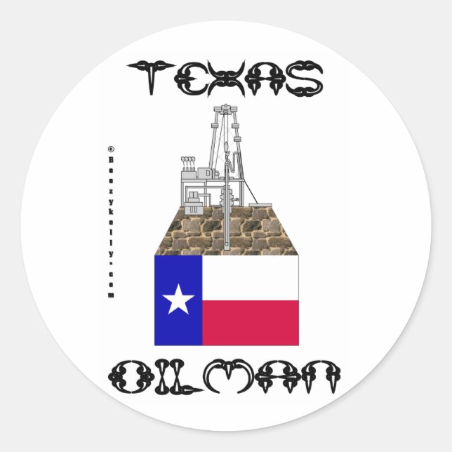 Adesivo Texas Oilman Oil, Field Sticker (Frente)