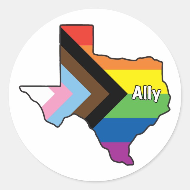Adesivo Texas Pride Ally (Frente)