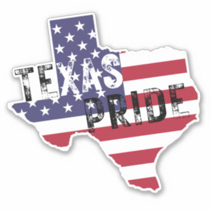 Adesivo Texas Pride Rustic Tough Text Estado Americano de 