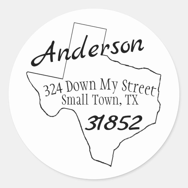Adesivo Texas Round Address (Frente)