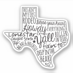 Adesivo Texas Sayings Sticker