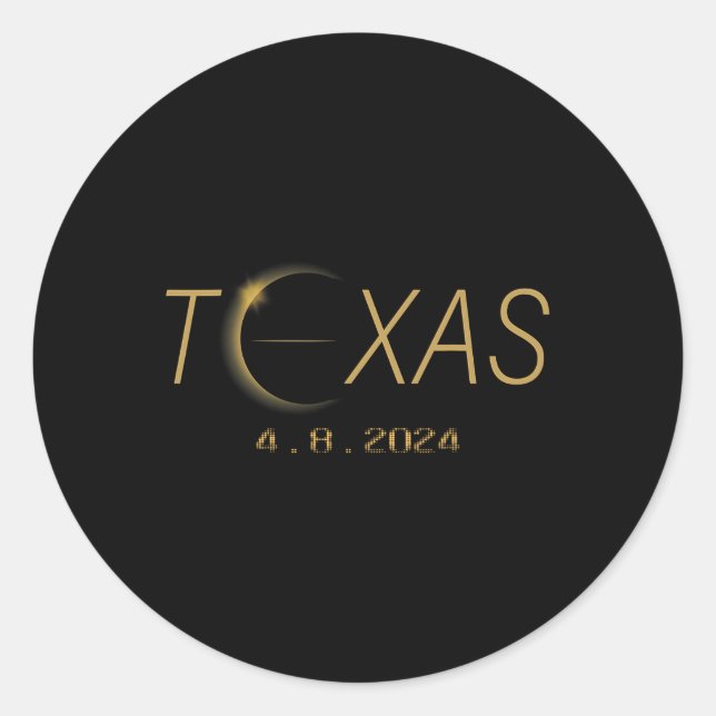 Adesivo Texas Solar Eclipse 2024 Shirt Total (Frente)