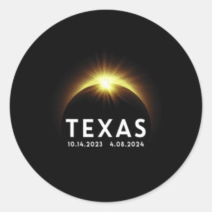 Adesivo Texas Solar Eclipse Annular 2023 Totalidade abril 