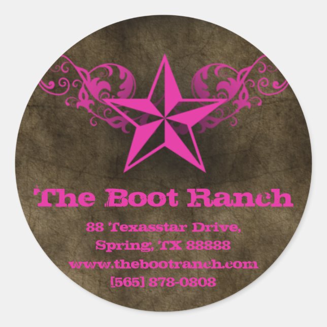 Adesivo Texas Star Sticker Hot Pink Brown Suede (Frente)