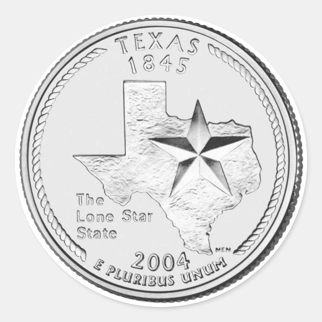 Adesivo Texas State Quarter (Frente)