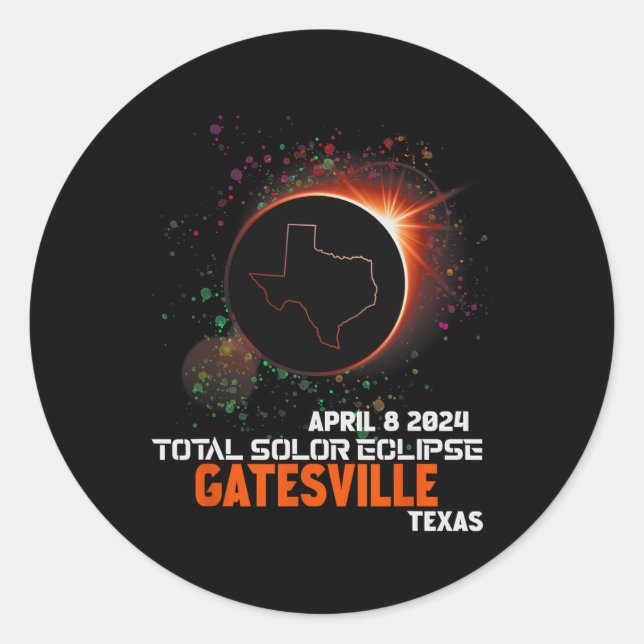 Adesivo Texas Total Solar Eclipse 2024 (Frente)