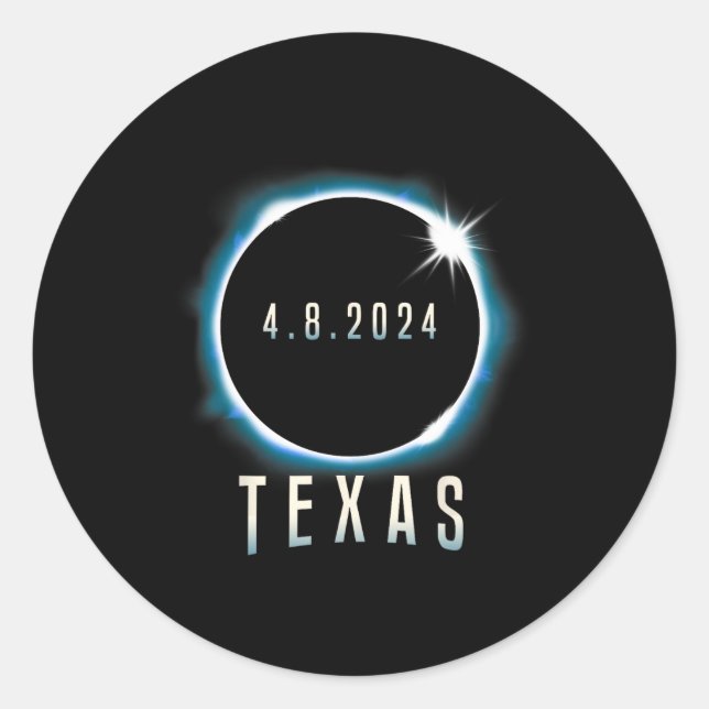 Adesivo Texas Total Solar Eclipse 2024 Blue April 8 Men Wo (Frente)