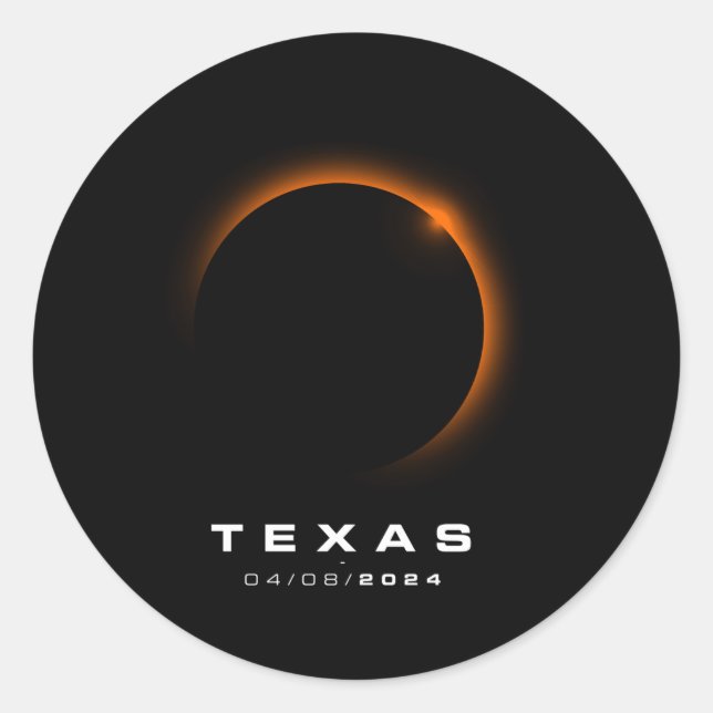 Adesivo Texas Total Solar Eclipse 2024 Texas Solar Eclipse (Frente)