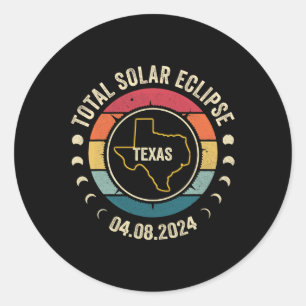 Adesivo Texas Total Solar Eclipse 2024 Totalidade American