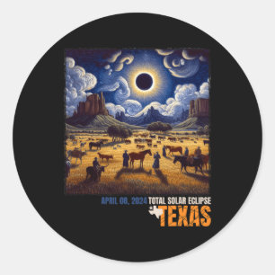 Adesivo Texas Total Solar Eclipse 8 de abril de 2024 Texas