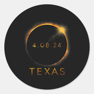 Adesivo Texas Total Solar Eclipse 8 de abril de 2024 Texas
