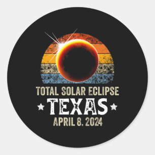 Adesivo Texas Total Solar Eclipse 8 de abril de 2024 Texas