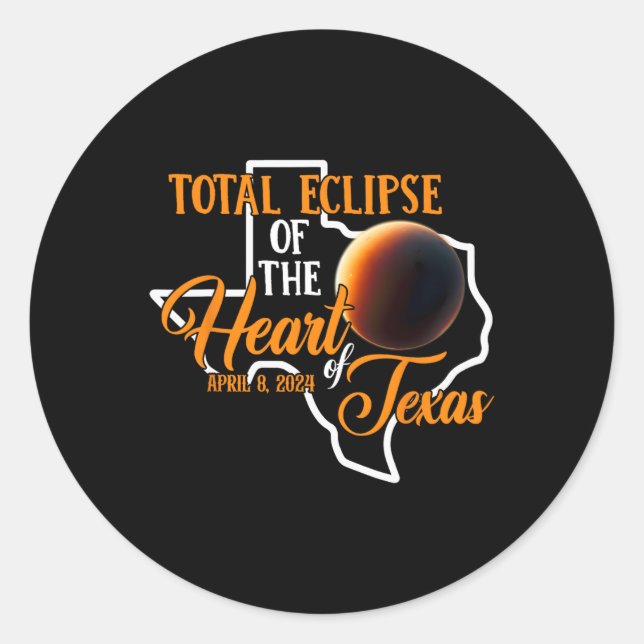 Adesivo Texas Total Solar Eclipse April 8 2024 Usa Map Tot (Frente)