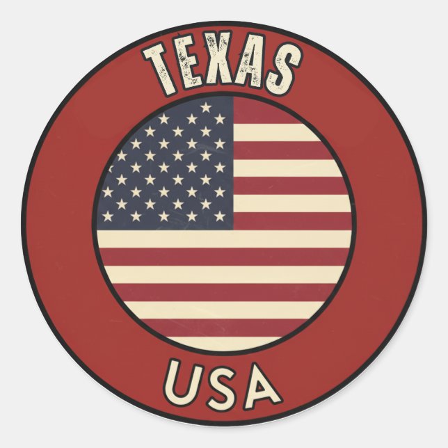 Adesivo Texas United States of America (Frente)
