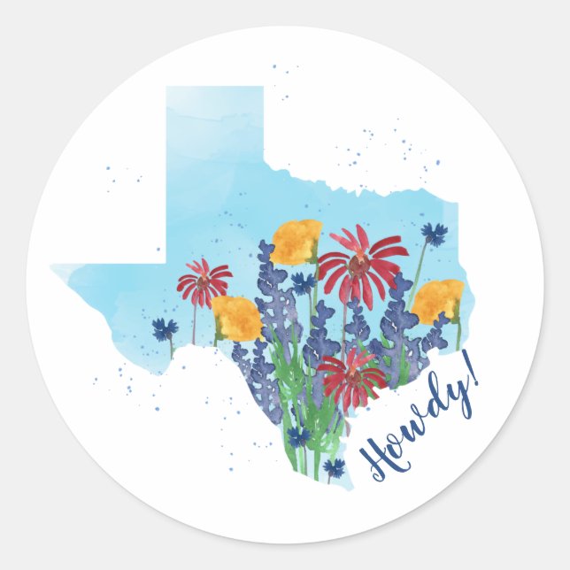 Adesivo Texas Wildflower Watercolor (Frente)