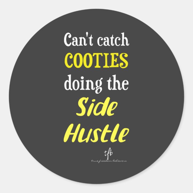 Adesivo Texto Amarelo de Cooties Laterais de Hustle (Frente)