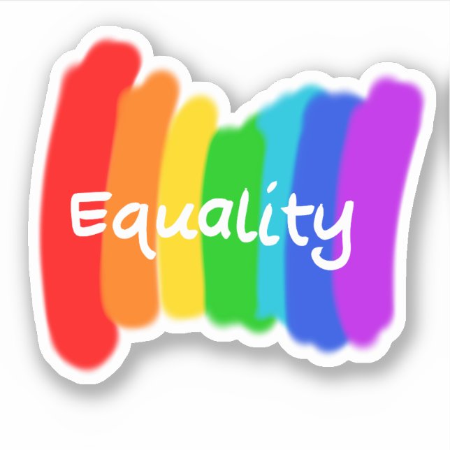 Adesivo Texto Arco-Íris "Igualdade" (Frente)