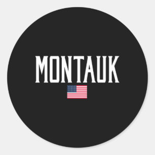 Adesivo Texto Branco da Bandeira Americana Montauk