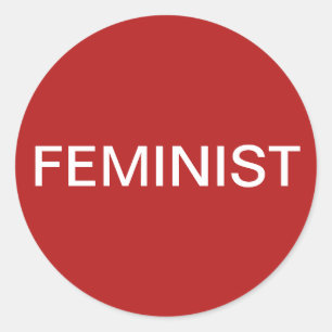 Adesivo Texto branco, feminista e negrito, sobre autocolan