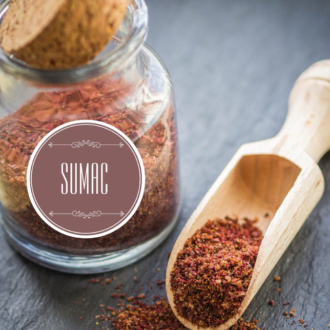 Adesivo Texto Branco Violeta de Sumário Personalizado Mode (sumac spice flavor )