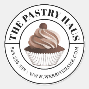 Adesivo Texto curvado do Mocha cupcake elegante