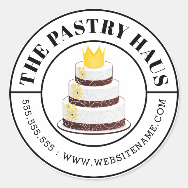 Adesivo Texto Curvo De Bolo Elegante (Frente)