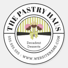 Adesivo Texto Curvo de Pop de Bolo Elegante