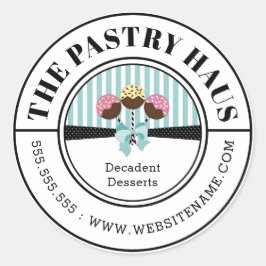 Adesivo Texto Curvo de Pop de Bolo Elegante