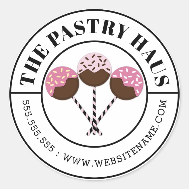 Adesivo Texto Curvo de Pop de Bolo Modernos (Frente)