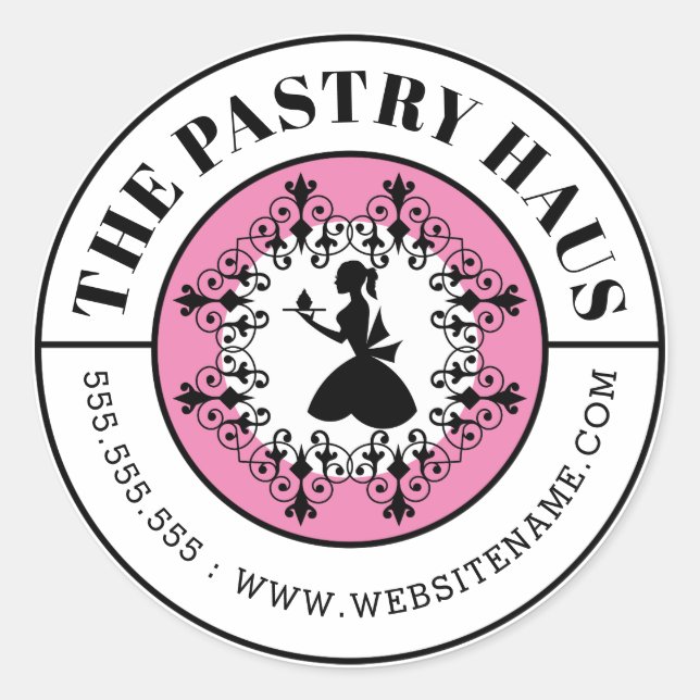 Adesivo Texto Curvo de Silhueta Baker Elegante (Frente)