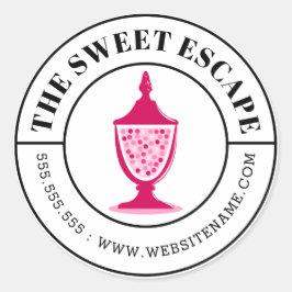 Adesivo Texto Curvo do Buffet de Doces Cor-de-Rosa