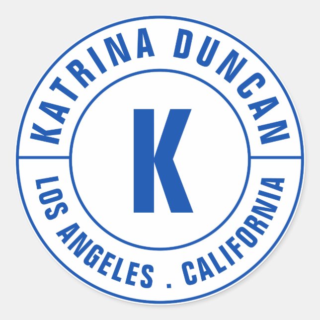 Adesivo Texto Curvo do Monograma Real Real Moderno (Frente)