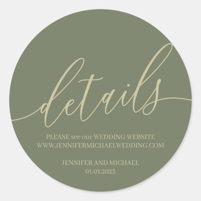 Adesivo Texto da assinatura verde e dourado (Frente)