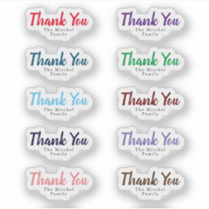 Adesivo Texto da Família Personalizada Obrigado de Natal U