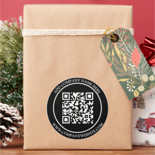 Adesivo Texto de código QR personalizado branco preto