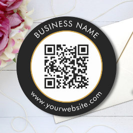 Adesivo Texto de código QR personalizado branco preto