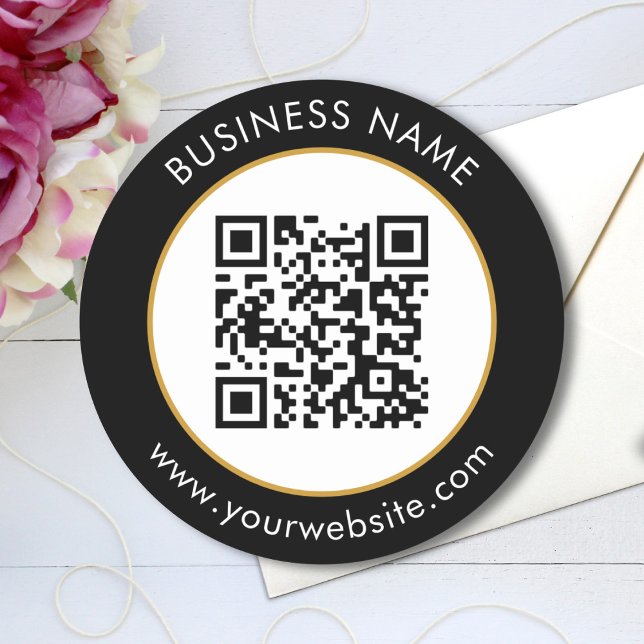 Adesivo Texto de código QR personalizado branco preto (Criador carregado)