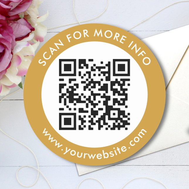 Adesivo Texto de código QR personalizado preto branco Dour (Criador carregado)