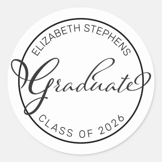 Adesivo Texto de Graduado de Letra Simples e Sofisticado B (Frente)