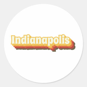 Adesivo Texto de Imagem Retroativa de Indianápolis